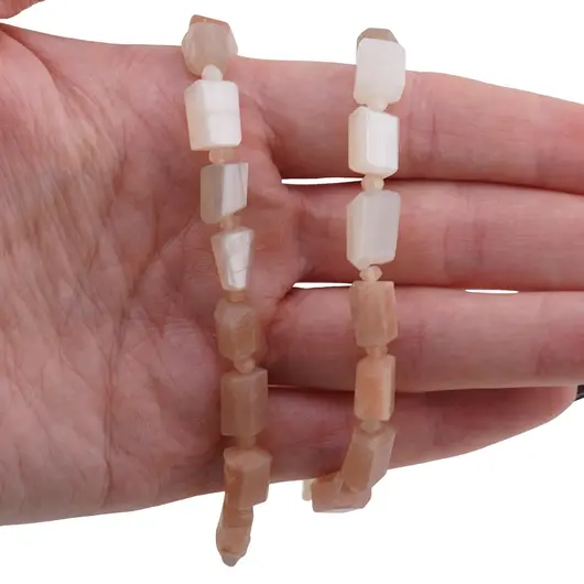 Colier Piatra lunii degrade fatetat 8-10mm si discuri fatetate 4mm, imagine 3