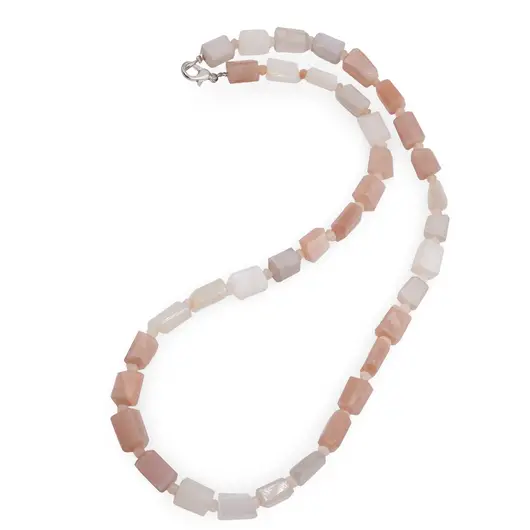 Colier Piatra lunii degrade fatetat 8-10mm si discuri fatetate 4mm