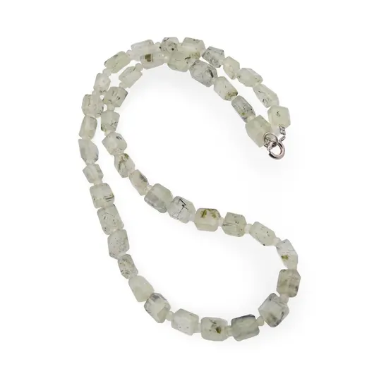 Colier Prehnit fatetat 7-9mm si discuri fatetate 4mm