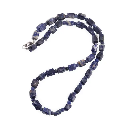 Colier Sodalit fatetat 8-9mm si discuri fatetate 4mm