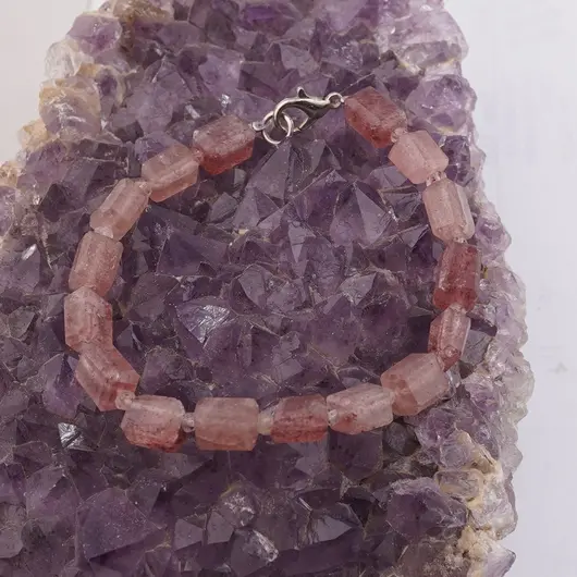 Set colier si bratara Aventurin rosu fatetat 8-10mm si discuri fatetate 4mm, imagine 3