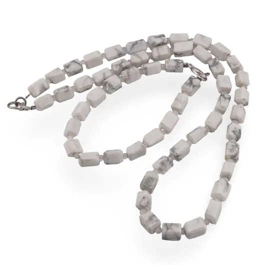 Set colier si bratara Howlit fatetat 9-10mm si Cristal de stanca discuri fatetate 4mm