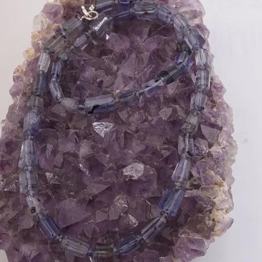 Set colier si bratara Iolith fatetat 7-10mm si discuri fatetate 4mm, imagine 2