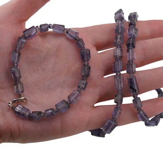 Set colier si bratara Iolith fatetat 7-10mm si discuri fatetate 4mm, imagine 4