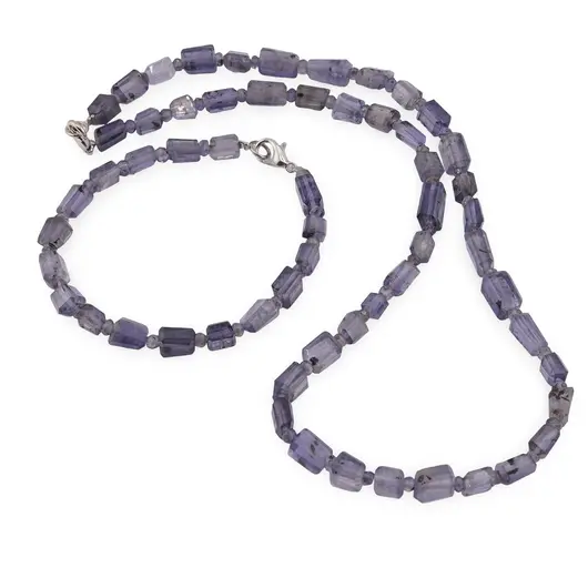 Set colier si bratara Iolith fatetat 7-10mm si discuri fatetate 4mm