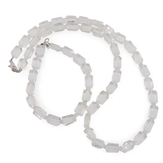 Set colier si bratara Prasiolit fatetat 9-10mm si discuri fatetate 4mm