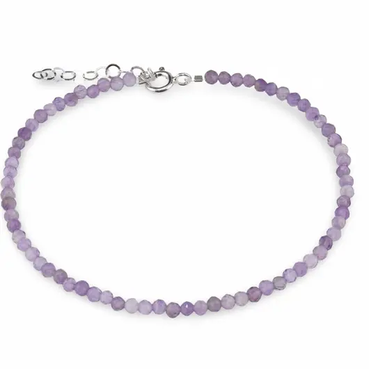 Bratara Ametist lavanda sfere fatetate, 3mm