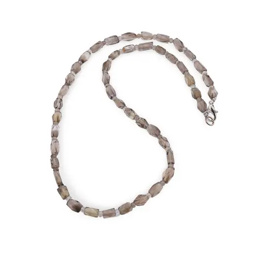Colier Cuart fumuriu tuburi fatetate 6-8mm si discuri fatetate 3mm
