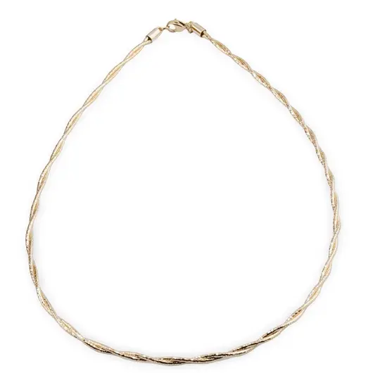 Colier cupru placat cu aur galben 18k model twisted rope