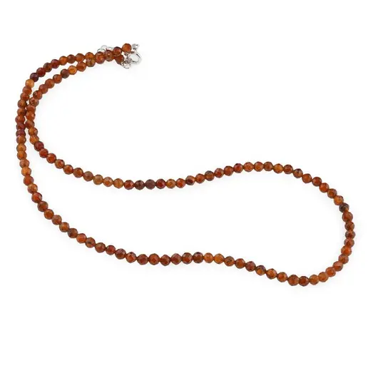 Colier Granat Hessonit degrade sfere fatetate, 4mm
