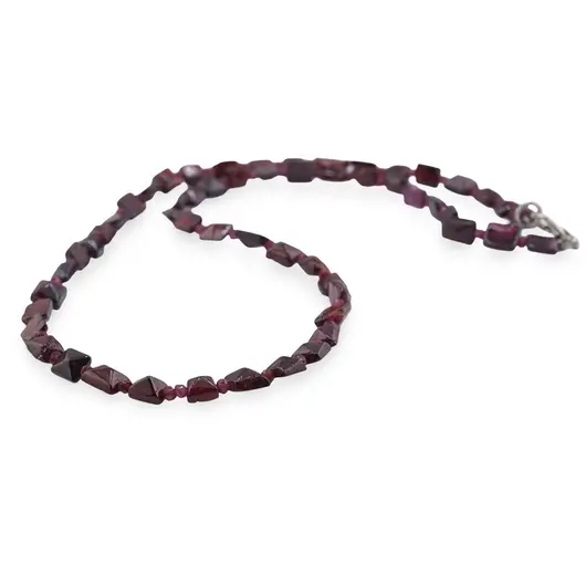 Colier Granat piramida 4-6mm si discuri 2mm, imagine 2