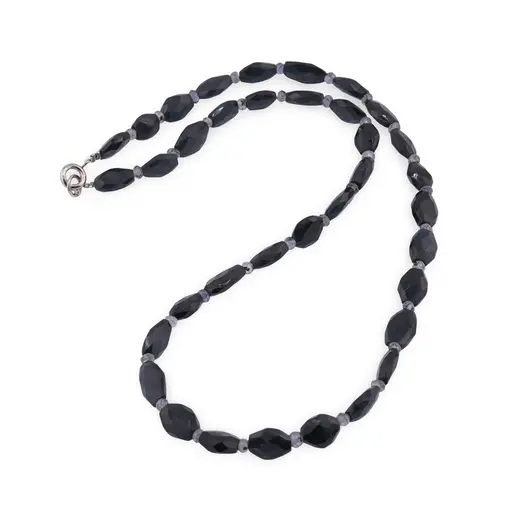 Colier Iolith neuniform fatetat 8-10mm si discuri 3mm
