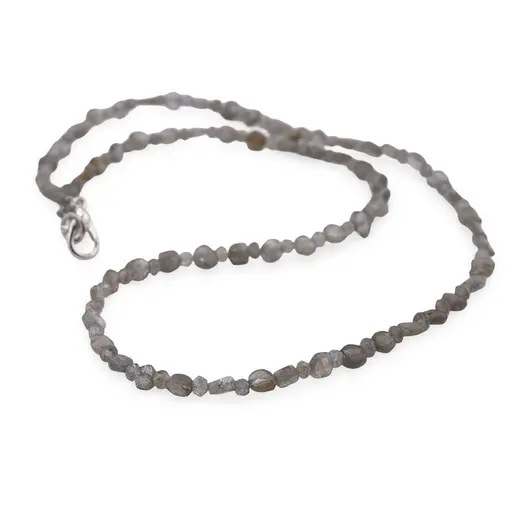 Colier Labradorit banuti 4mm si discuri fatetate 3mm, imagine 2