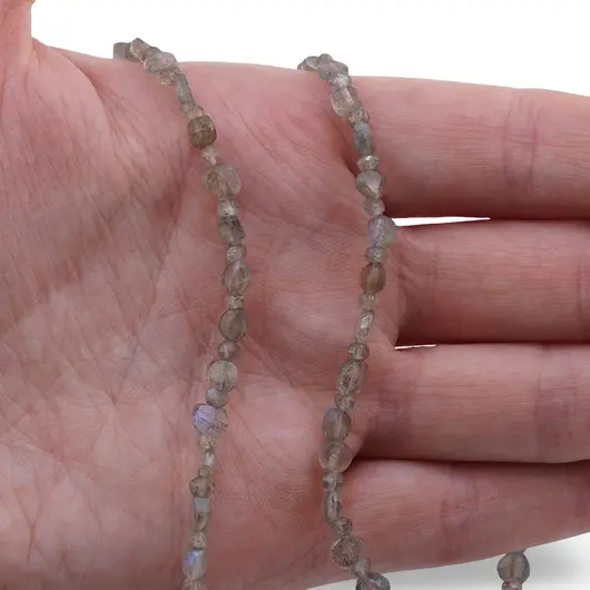 Colier Labradorit banuti 4mm si discuri fatetate 3mm, imagine 3