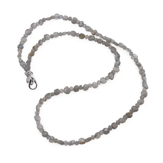 Colier Labradorit banuti 4mm si discuri fatetate 3mm