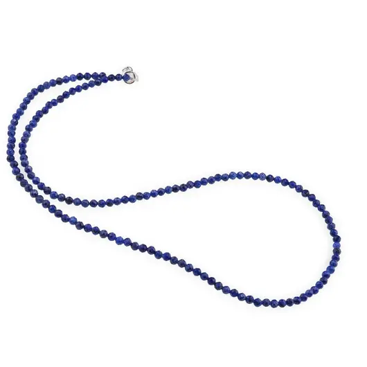 Colier Lapis Lazuli sfere fatetate, 3mm
