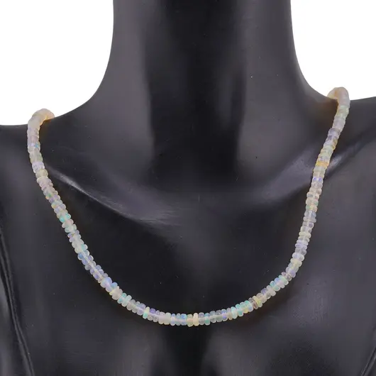 Colier Opal etiopian de foc rondele 3,5-4mm, imagine 2