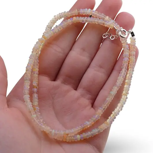 Colier Opal etiopian de foc rondele 3,5-4mm, imagine 3