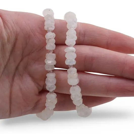 Colier Piatra lunii discuri fatetate 6-8mm si Cristal de stanca discuri fatetate 3mm, imagine 3