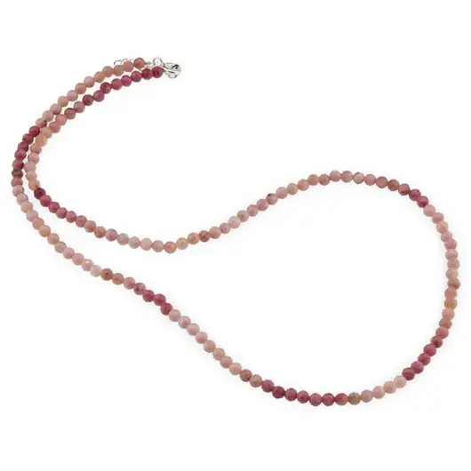 Colier Rodonit roz sfere fatetate 3,5mm