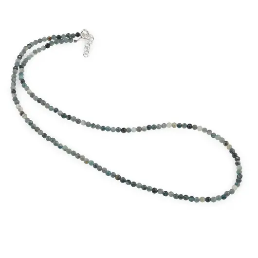 Colier Turmalina albastra sfere fatetate, 3mm