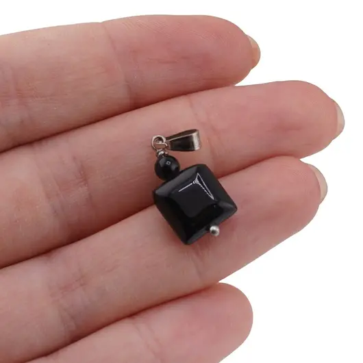 Pandantiv Onix patrat 10mm si sfera 4mm, imagine 3