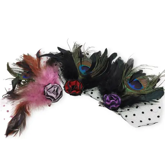 Accesoriu brosa / agrafa pentru par cu pene, imagine 3