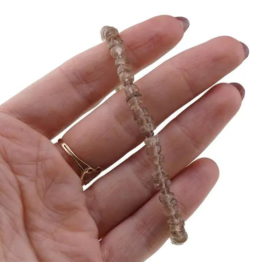 Bratara Cuart fumuriu discuri 4-5mm si discuri fatetate 3mm, imagine 3