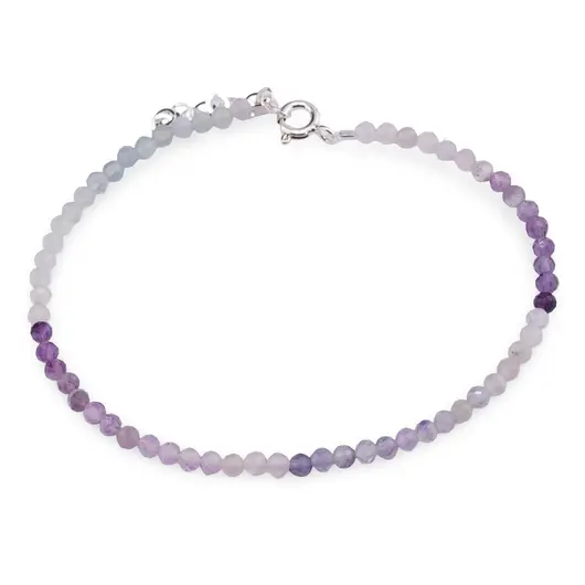 Bratara Fluorit degrade sfere fatetate, 3mm