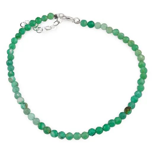 Bratara Onix verde degrade sfere  fatetate, 3mm