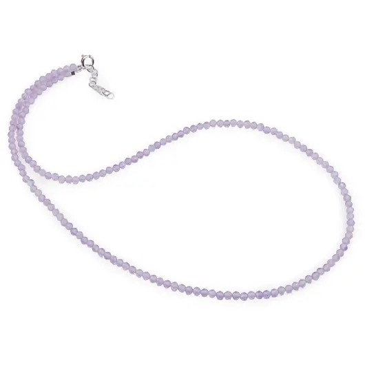 Colier Ametist lavanda sfere fatetate, 3mm