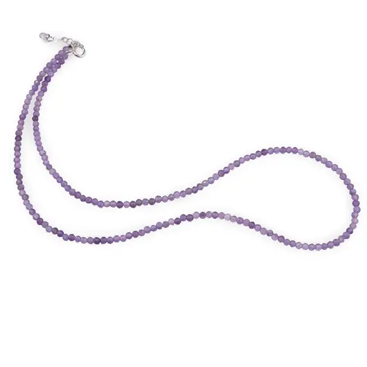 Colier Ametist sfere fatetate, 3mm