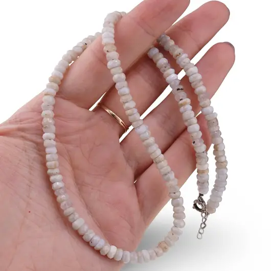 Colier Calcedonie discuri fatetate 5mm cu argint 925, imagine 3