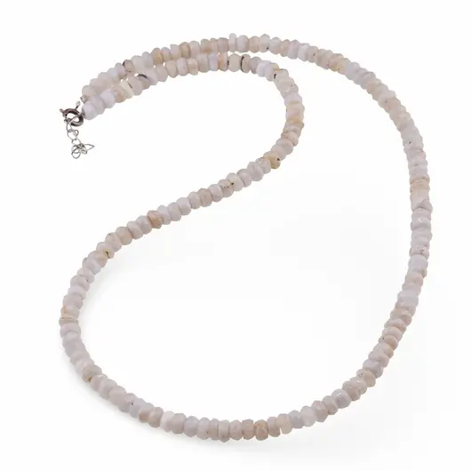 Colier Calcedonie discuri fatetate 5mm cu argint 925