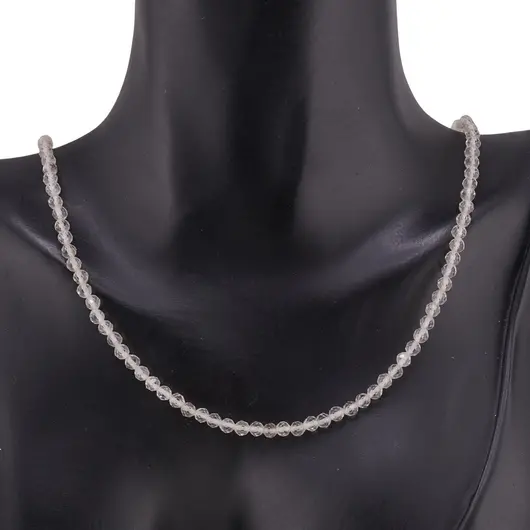 Colier Citrin sfere fatetate 3mm cu argint 925, imagine 2