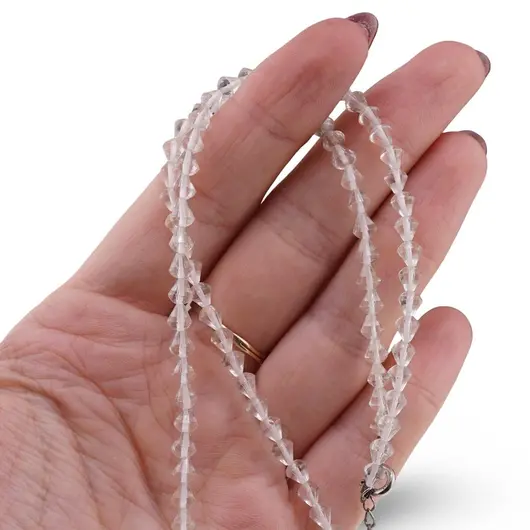 Colier Cristal de stanca romburi fatetate 4mm cu argint 925, imagine 3