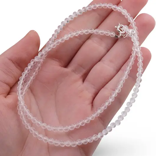 Colier Cristal de stanca sfere fatetate, 3mm, imagine 3