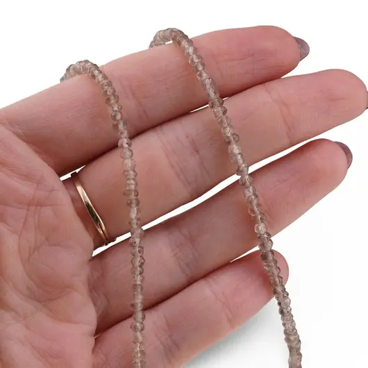 Colier Cuart Fumuriu discuri fatetate 3mm si argint 925, imagine 3