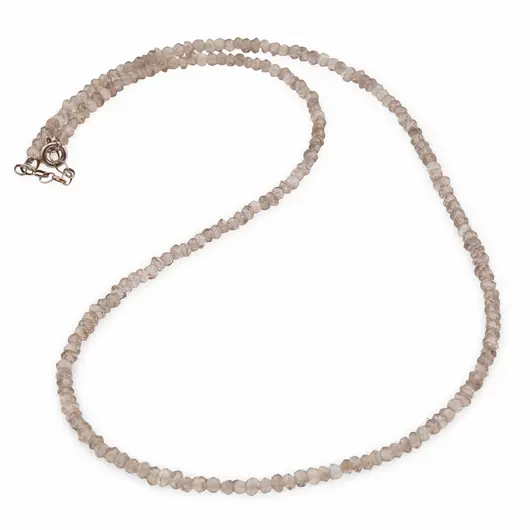 Colier Cuart Fumuriu discuri fatetate 3mm si argint 925