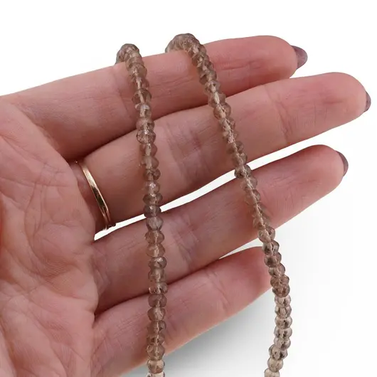 Colier Cuart Fumuriu discuri fatetate 4mm si argint 925, imagine 3