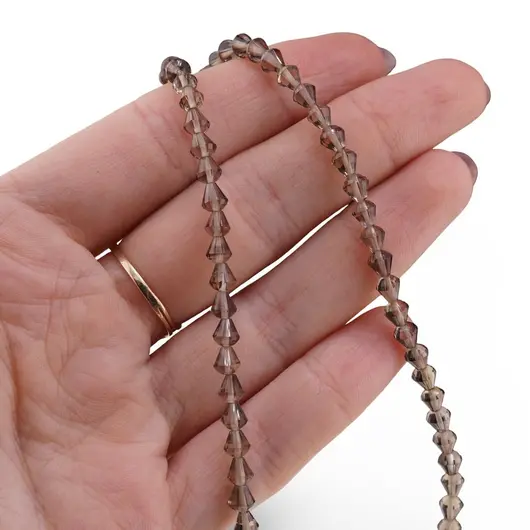 Colier Cuart Fumuriu romburi fatetate 4mm si argint 925, imagine 3