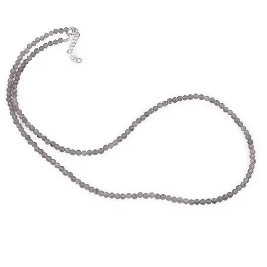 Colier Cuart fumuriu sfere fatetate, 3mm