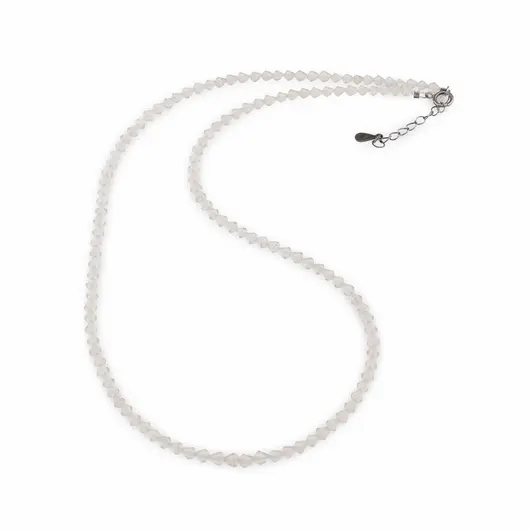 Colier Cuart roz romburi fatetate 3mm  si argint 925