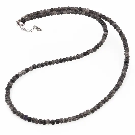 Colier Cuart Turmalinat discuri fatetate 4mm si argint 925