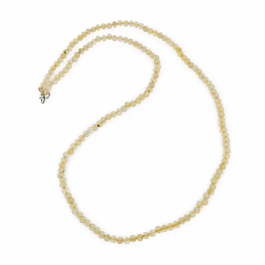 Colier Fluorit galben sfere fatetate 3mm si argint 925