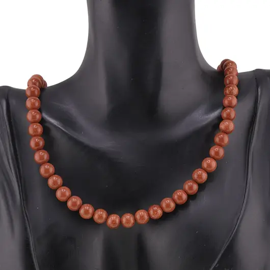 Colier Goldstone sfere 8mm, imagine 2