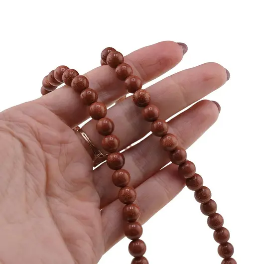 Colier Goldstone sfere 8mm, imagine 3