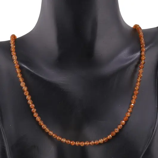 Colier Granat hessonit sfere fatetate 3,5mm, imagine 2