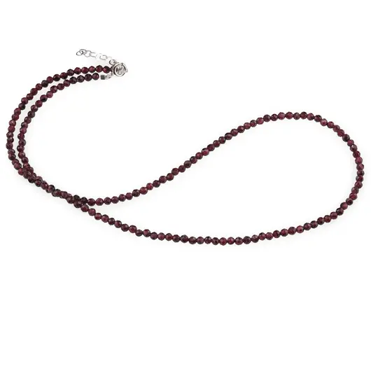 Colier Granat sfere fatetate, 3mm