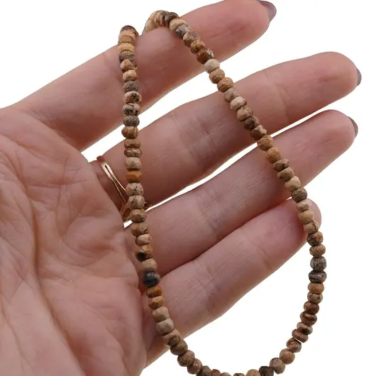 Colier Jasp peisaj discuri fatetate 4mm si argint 925, imagine 3